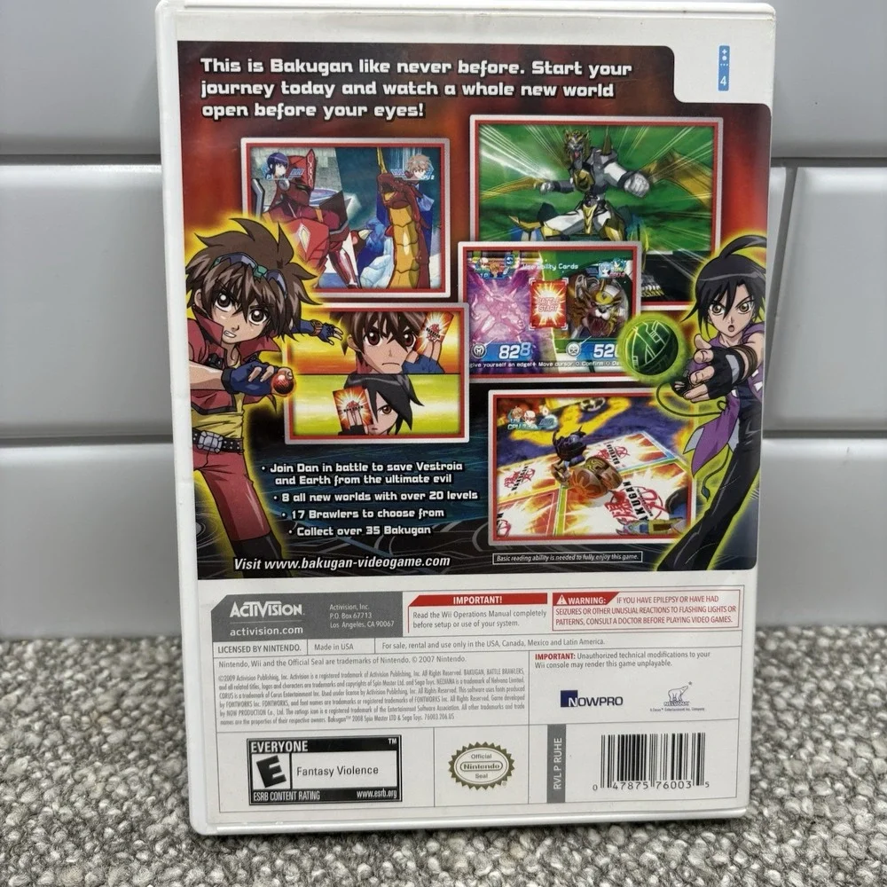 Nintendo Wii Game Bakugan Game Cover Manual 2009 Rated E‎ Tested Works